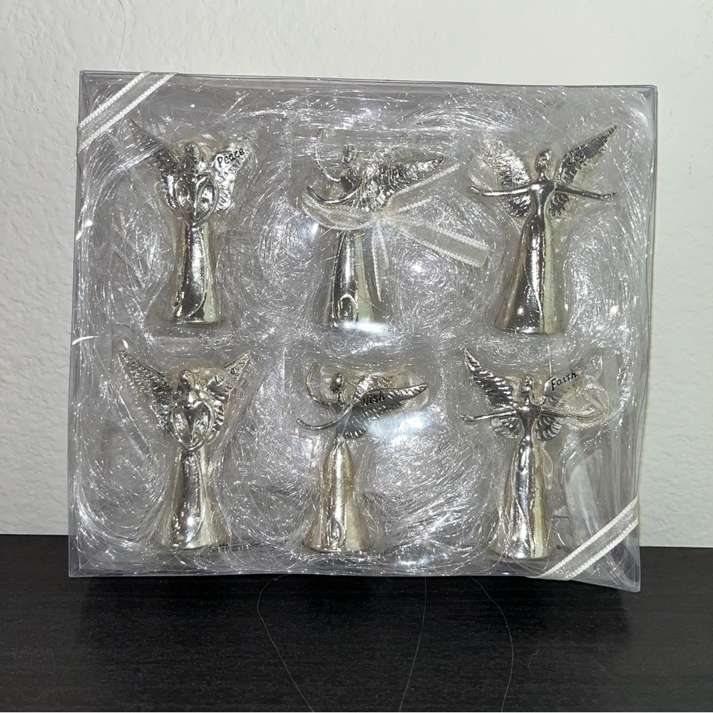 New Set of 6 Serenity Seasons Cannon Falls ANGEL Mini Bells Ornaments Faith Hope